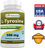 Best Naturals L-Tyrosine 500 mg 90 Capsules (90 Count (Pack of 3))