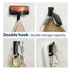 pickpiff 12 Pack Wall Hooks for Coat and Towel: 13LB Adhesive Door Hanger Stick on, Black