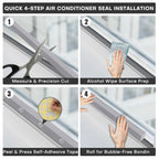 FoamJoy AC Window Seal Kit with Adhesive - 4Pcs Gray Foam Insulation Strips 2"x1"x6.5Ft,Air Conditioner Foam for Window Units, Energy Saving & Dustproof