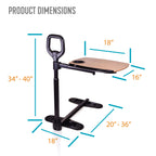 Able Life Tray Table, Adjustable Bamboo TV and Laptop Desk with Ergonomic Stand Assist Safety Handle, Independent Living Aid