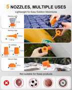 Portable Pool Inflatable Air Pump - 5kPa Upgrade Electric Camping Travel Vacuum Mini Inflator Pump for Inflatables - Battery Mattress Bed Small Float Pump - Tiny Rechargeable Pumps for Storage Bags