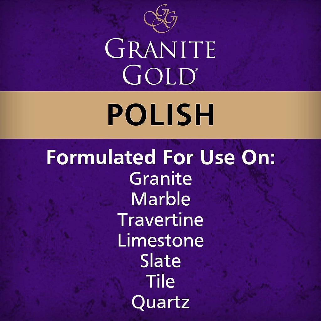 Granite Gold Polish Spray, Streak-Free Shine for Granite, Quartz, Marble, Travertine, Natural Stone Countertops, 64 Fluid Ounces and 24 Fluid Ounces