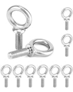 QWORK Machinery Eye Bolt, 10 Pack 1/2" -13 x 1-1/2" Marine Grade 304 Stainless Steel Shackle, Lifting Ring Threaded Eyebolt Shoulder Eyebolts