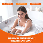 Hermon Antifungal Soap Bar: Antifungal Soap Treatment for Ringworm, Jock Itch & Athlete’s Foot with Tea Tree Oil – Medicated Anti Fungal Tea Tree Bar for Skin Fungus - 8oz / 2Bars