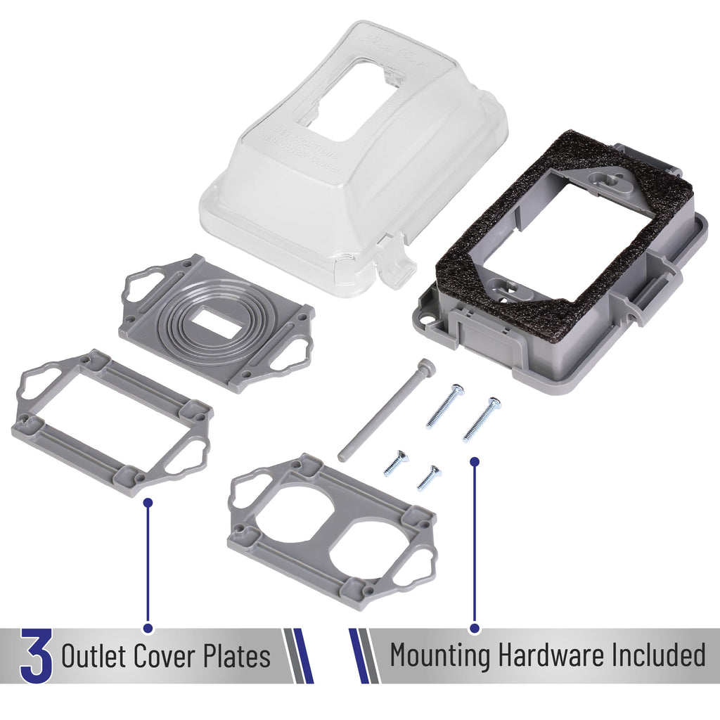 Bates Choice Weatherproof Electrical Outlet Cover, 2 Pack, 1-Gang, Outdoor Outlet Cover, Weatherproof, Outlet Cover Box
