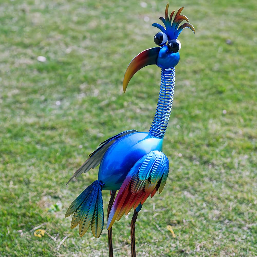 DREAMSOUL Metal Bird Garden Statues 30" Funny Patio Lawn Decor