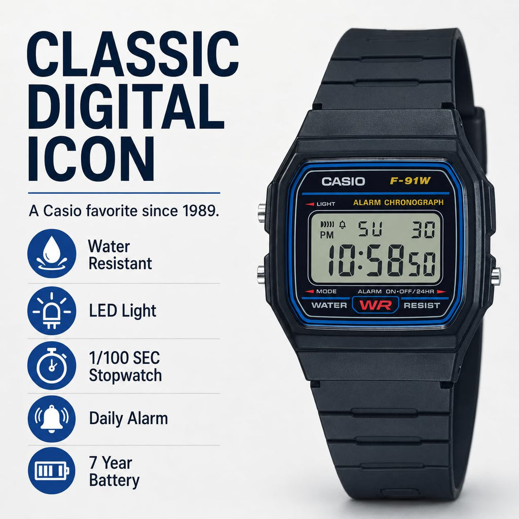 Casio Men's Vintage F91W-1 Resin Strap Digital Sport Watch