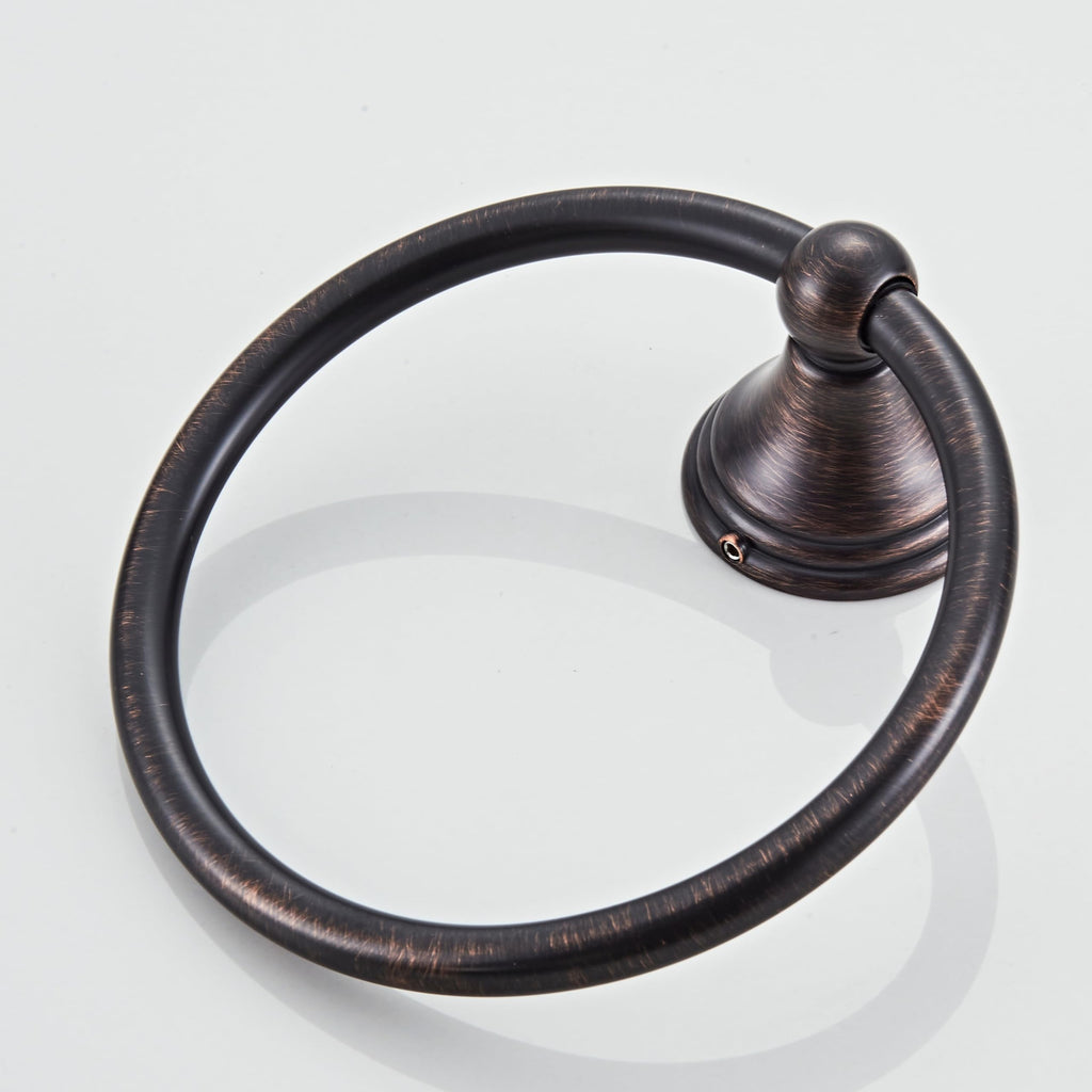 Towel Ring for Bathroom, Oil Rubbed Bronze Hand Towel Holder 2 Pack, Bathroom Accessories and Towel Racks for Bathroom Wall