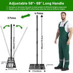 Lawn Leveling Rake 17"x10",Lawn Leveling Tool with 68" Long Adjustable Stainless Steel Handle for Leveling Soil,Grass,Sand or Dirt,Heavy Duty Lawn Leveler for Backyard,Garden,Golf Course,Farm,Pasture