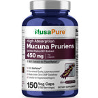 NusaPure Mucuna Pruriens Capsules, 450 mg, 150 Veggie Capsules (Gluten Free, Non-GMO)