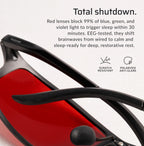 TrueDark by Dave Asprey | Twilights Elite | Blue Light Glasses for Women & Men, Red Lenses Block 99% Blue, Green & Violet Light for Night Use