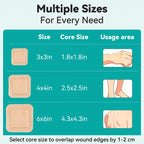 Dimora Silicone Foam Dressing with Border Adhesive 3"x3" Waterproof Wound Dressing First Aid Bandage for Wound Care 10 Pack
