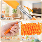 TIMIVO Mini Duster for Cleaning, 360° Bendable Hand Dusters with Extension Pole, Washable Small Duster for Car Interior, Office, Furniture