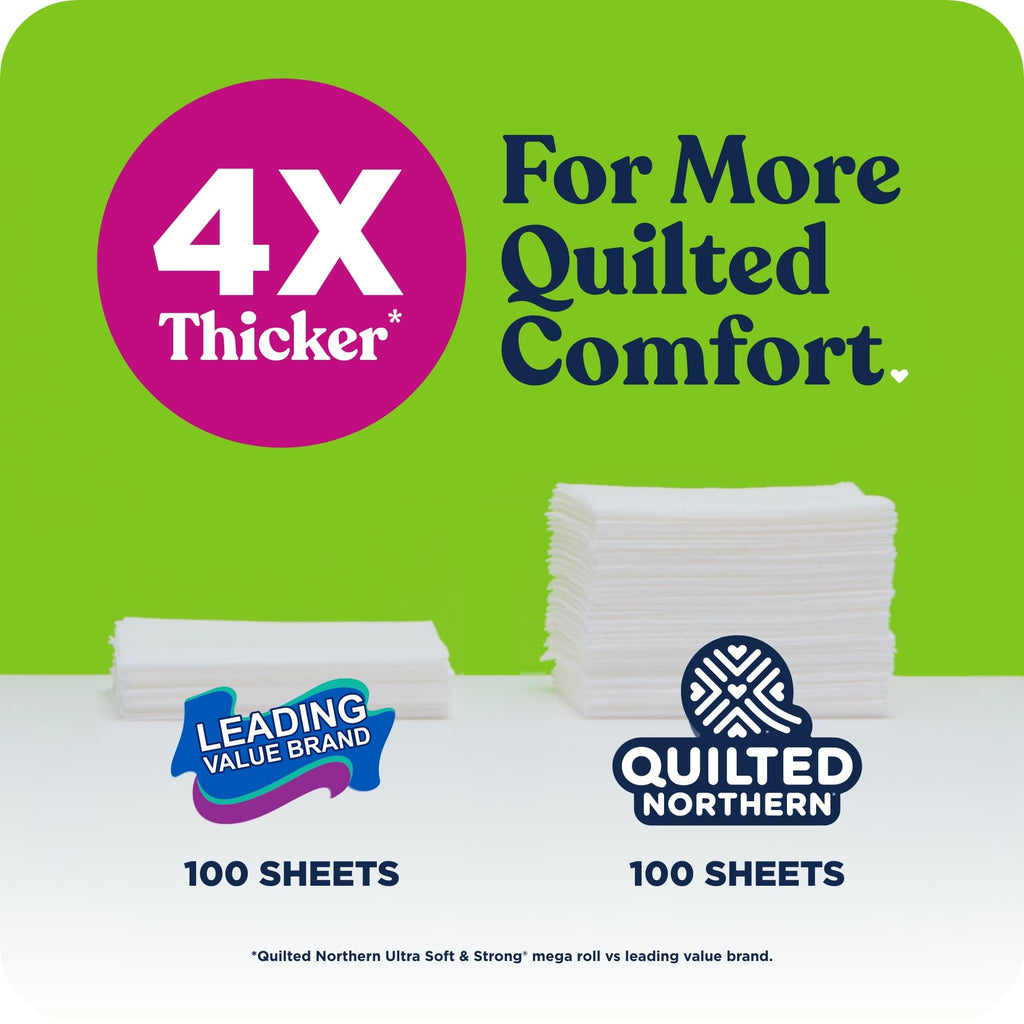 Quilted Northern Ultra Soft & Strong Toilet Paper, 18 Mega Rolls = 72 Regular Rolls, 4X Stronger*, Premium Soft Toilet Tissue
