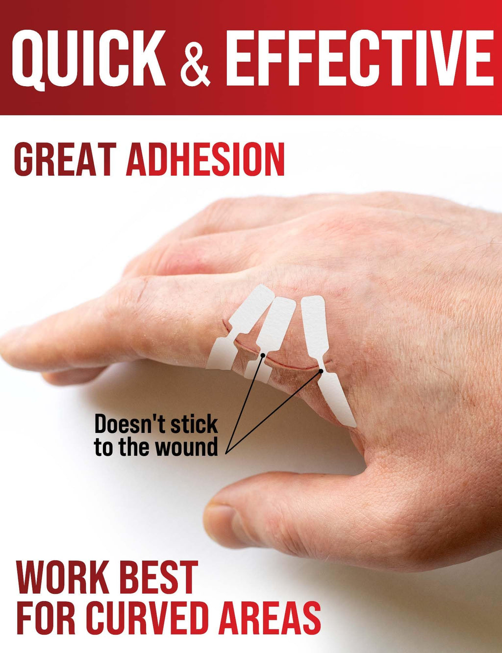 Emergency Wound Closure Strip - Laceration Closure Kit - Stitchless & Easy to Use - Butterfly Bandage