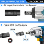 OTLOOMTBT 32PCS 1/2" Drive Impact Socket Set - Heavy Duty Industrial-Grade Deep Sockets, Metric/SAE Full Set with Extension Bar, Cr-V Steel Corrosion-Resistant Coating & Premium Storage Case