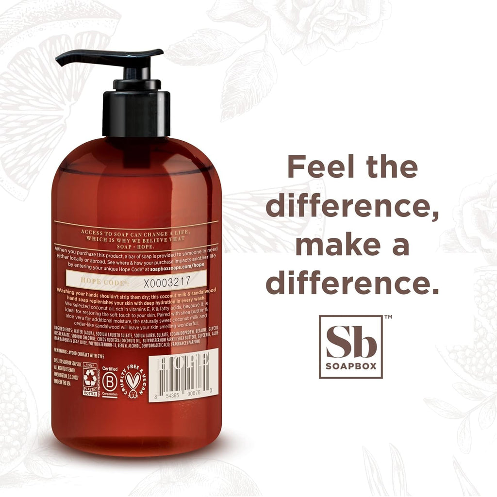 Soapbox Liquid Hand Soap, Lavender & Marshmallow Root - Gentle, Moisturizing Hand Cleanser, Vegan & Cruelty Free Hand Wash for Kitchen and Bathroom, 12oz Pump Bottles (Pack of 3)