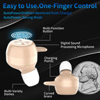 OTC Hearing Aids for Seniors & Adults - Rechargeable, 25+ Hour Battery Life, Advanced Noise Cancellation, 5-Level Volume & Memory, Clear Sound, Comfort-Fit