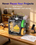 FLASHFORGE AD5X Multi-Color 3D Printer with IFS,Fully Auto Leveling FDM 3D Printer with Max 600mm/s High Speed Printing and Max 300°C Nozzle,Large Printing Size 220 * 220 * 220mm