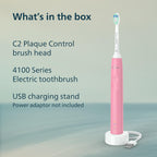 Philips Sonicare 4100 Rechargeable Electric Toothbrush, Deep Pink