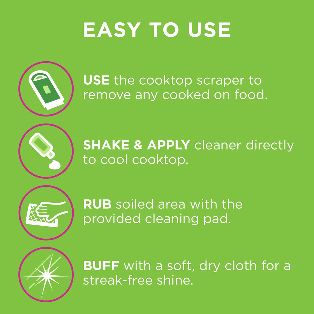 Affresh Cooktop Cleaning Kit, Safe for Glass & Ceramic Cooktops, Includes 5 oz cleaner, 5 pads, 1 scraper (Pack of 2)