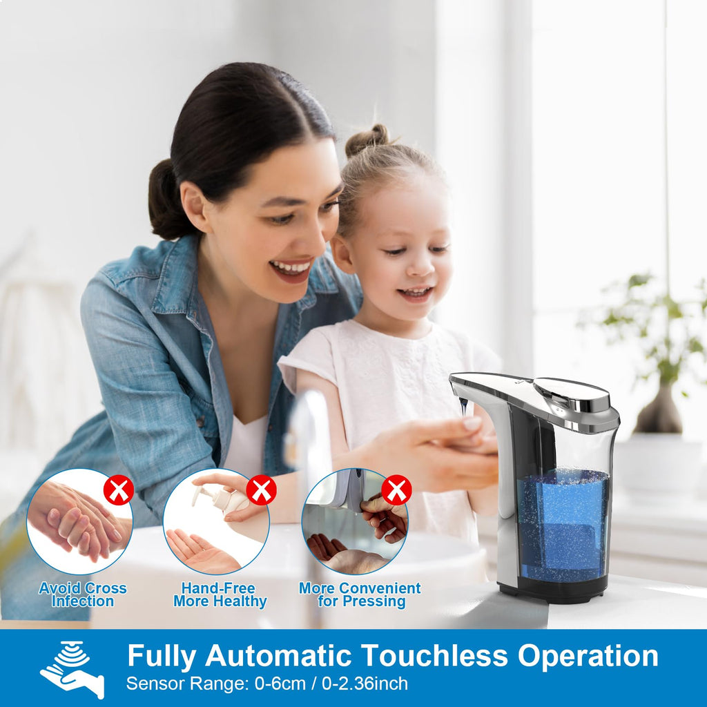 Automatic Soap Dispenser, 17oz Touchless Liquid Dish Soap Dispenser Kitchen