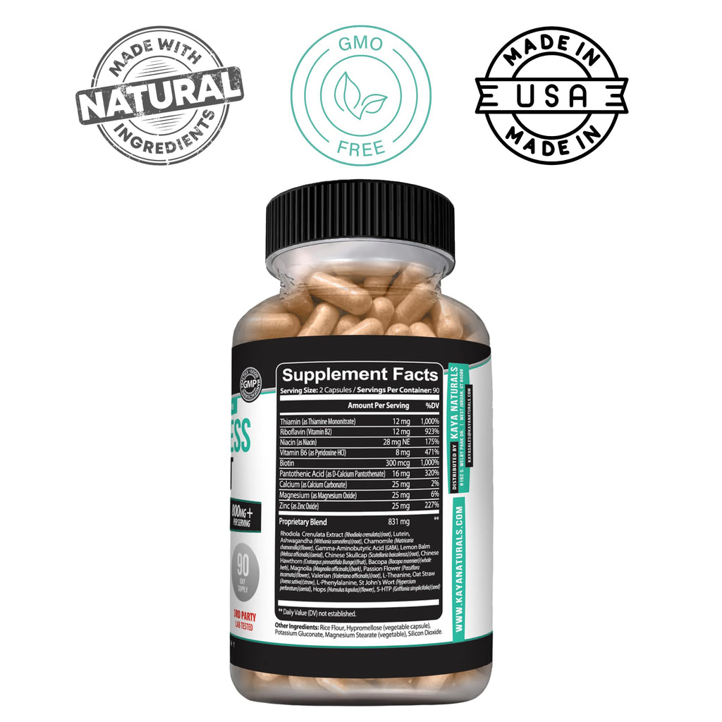Kaya Naturals - Natural Herbal Support Vitamin Supplement are Designed to Help You find Balance and Relaxation in Your Daily Routine - Vitamin Supplement - 180 Capsules