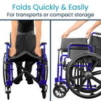 Vive Bariatric Wheelchair for Adults (Supports 400 lbs) - Foldable, Heavy Duty, Manual & Transport Wheel Chair - Portable Senior Drive Travel Scooter for Transfers - Wide 20" Seat