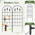 ArdeFentium 2 Pack 47" H x17 W Garden Trellis for Climbing Plants Outdoor - Metal Rustproof Arched Rose Trellis for Outdoor Indoor Roses Potted Vines Cucumbers Clematis Flowers Decorative, Black