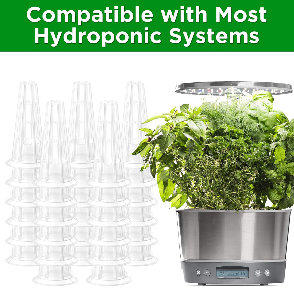 50 Pack Grow Baskets for Hydroponic Growing System, Seed pods Basket Compatible with aero Garden Grow Sponge Starter pods