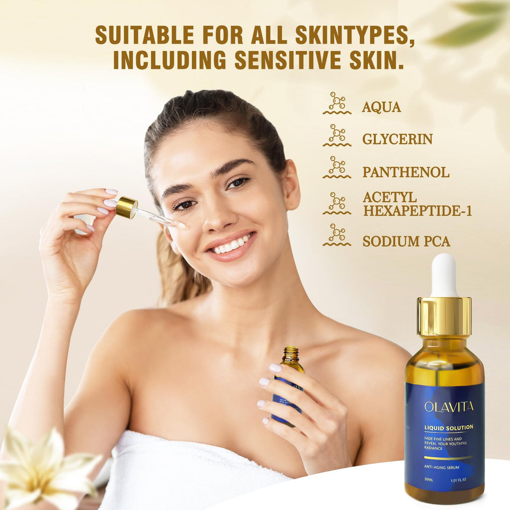 Olavita Facial Serum, Vitamin C & E Serum, Anti-Aging Firming Facial, Boosts Skin Collagen Production, Diminishes Fine Lines & Wrinkles for a Youthful Glow (2PCS)