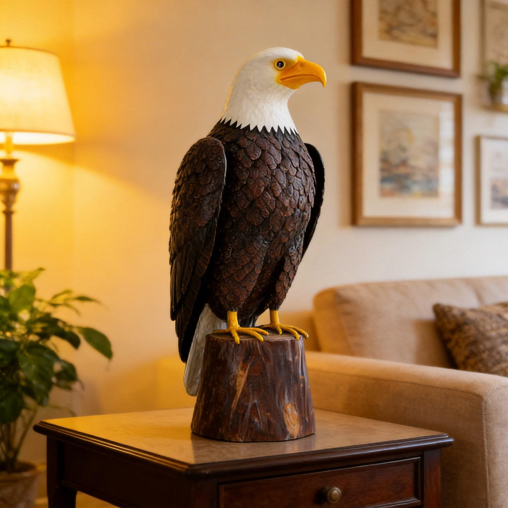 chisheen Bald Eagle Outdoor Metal Yard Art Statue and Sculpture for Garden Lawn Patio Living Room Decoration