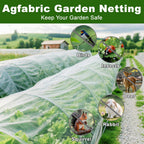 Agfabric Garden Netting 16'x30' Insect Pest Barrier Bird Netting for Garden Protection,Row Cover Mesh Netting for Vegetables Fruit Trees and Plants,White