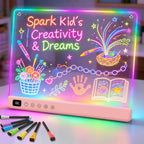 Lumiboard Led Drawing Board with 13 Light Effects, 16" Rechargeable Glow Doodle LED Note Board with Colors, Neon Light Up Drawing Tablet Gifts for Kids for Easter Birthday Christmas Gift Ideas