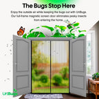 UnBugs Magnetic Screen Door - Fits French Door & Double Doors up to 50 x 82 Inches MAX - Pet & Kid Friendly, Self-Closing - Hands Free Magnet Closure Keeps Bugs Out & Breeze in