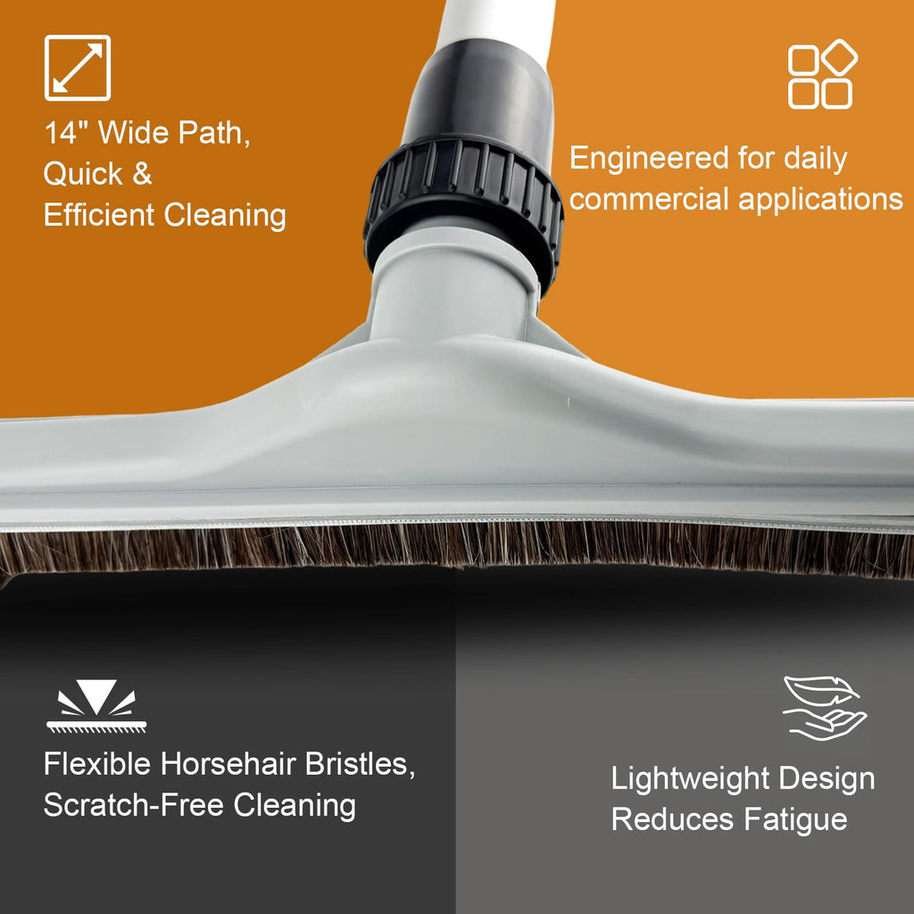 YZXQWRON Backpack Vacuum Floor Tool Set Compatible with ProTeam Vacuum & Hoover C2401, S Wand + 14" Horsehair Brush + 14" Carpet Brush, 1.5" Connection, Replacement Parts for ProTeam Backpack Vacuum