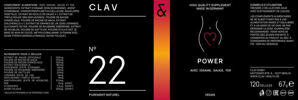 CLAV® Natural Hormone Balance for Women - PMS Relief with Siberian Rhubarb, Wild Yam & Vitex Berry - Vegan Menstrual Regulator Supplement - 120 Capsules