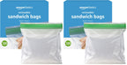 Amazon Basics Resealable Double Zipper Sandwich Storage Bags for Food Storage, 300 Count (Previously Solimo) (Pack of 2)