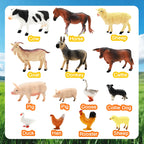 Kimicare 3 Pack Farm Toy Tractor with 40pcs Plastic Farm Animals Figurines and Fence Farm Playset, Farm Figures Farmer Vehicle Toy Truck with Trailer Birthday Gifts Christmas Stocking Stuffers