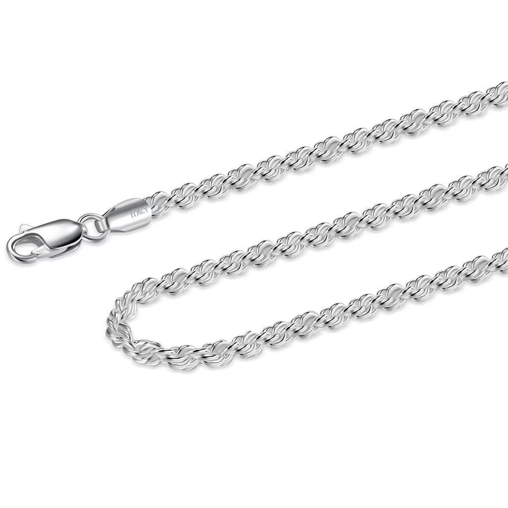 925 Sterling Silver Rope Chain 2.5mm Silver Chain Necklace for Men Women24
