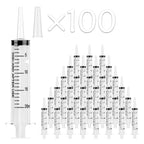 JOLLY PARTY 100 Pack 20mL Syringes, Plastic Syringes with Catheter Tip and Cap, Individually Sealed Feeding Syringe For Dogs, Measuring Syringe For Liquid, Scientific Labs, Refilling, Dispensing