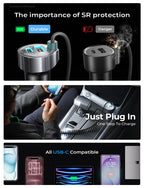 LISEN 120W for iPhone 18 17 16 Pro Max Car Charger USB C Fast Charge