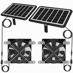 DELUMEE Powerful Solar Exhaust Fans, with Dual Install-Free 30W Solar Panels, Cloudy Days Working, Waterproof Solar Powered Cooling Fan for Ventilation in Greenhouse, Pet House, Chicken Coop, Garage