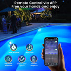 LyLmLe LED Pool Lights 50W Double Lights for Giant Pools, 12V APP Control Underwater Light with Magnet & Timer, 2000lm, IP68 Waterproof Submersible Light for Aboveground and Inground Pools