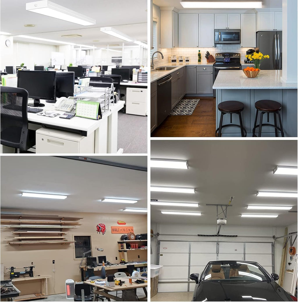 hykolity 4FT LED Wraparound Light Fixture with 3 Wattages/3 Lumens/3 CCT Selectable, 55W/65W/75W, 5500lm/6500lm/7500lm, 3000K/4000K/5000K, Flush Mount Office Ceiling Light, ETL