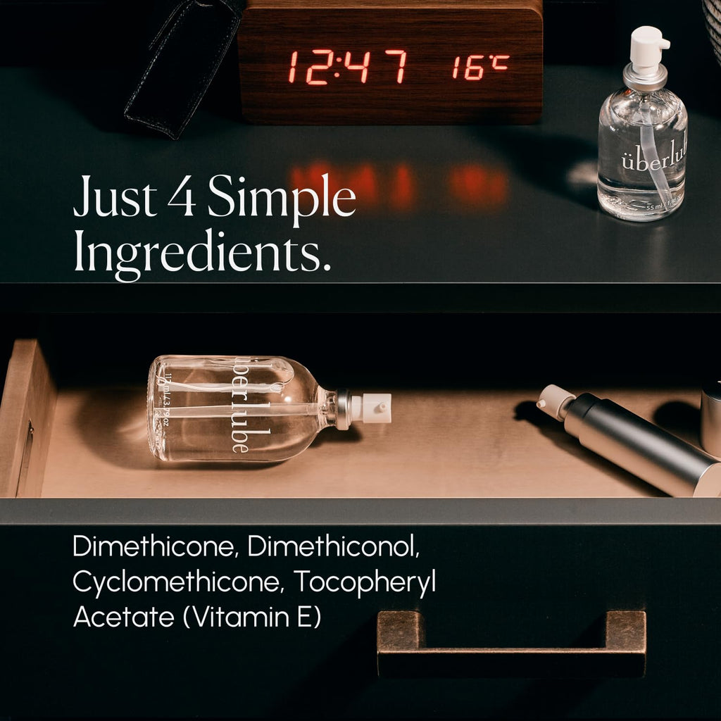Überlube Luxury Lubricant | Latex-Safe Natural Silicone Lube with Vitamin E | Unscented, Flavorless, Zero Residue, Works Underwater - 112ml