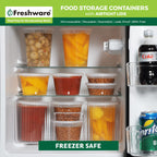 Freshware Food Storage Containers with Lids 8 oz [50 Set] Deli Containers