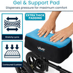 Vive Mobility Knee Walker Padded Gel Cover - Premium Comfort Gel Cushion, Accessory for Knee Scooters, Padded Accessories, Leg Cart Roller Improves Comfort During Injury, Fits Most Knee Trollys (Blue)