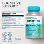 SOLARAY SharpMind Brain Support Formula - Nootropic Brain Supplements - Cognitive and Brain Health Support with Ginkgo Biloba - 60-Day Guarantee, 60 Servings, 60 VegCaps