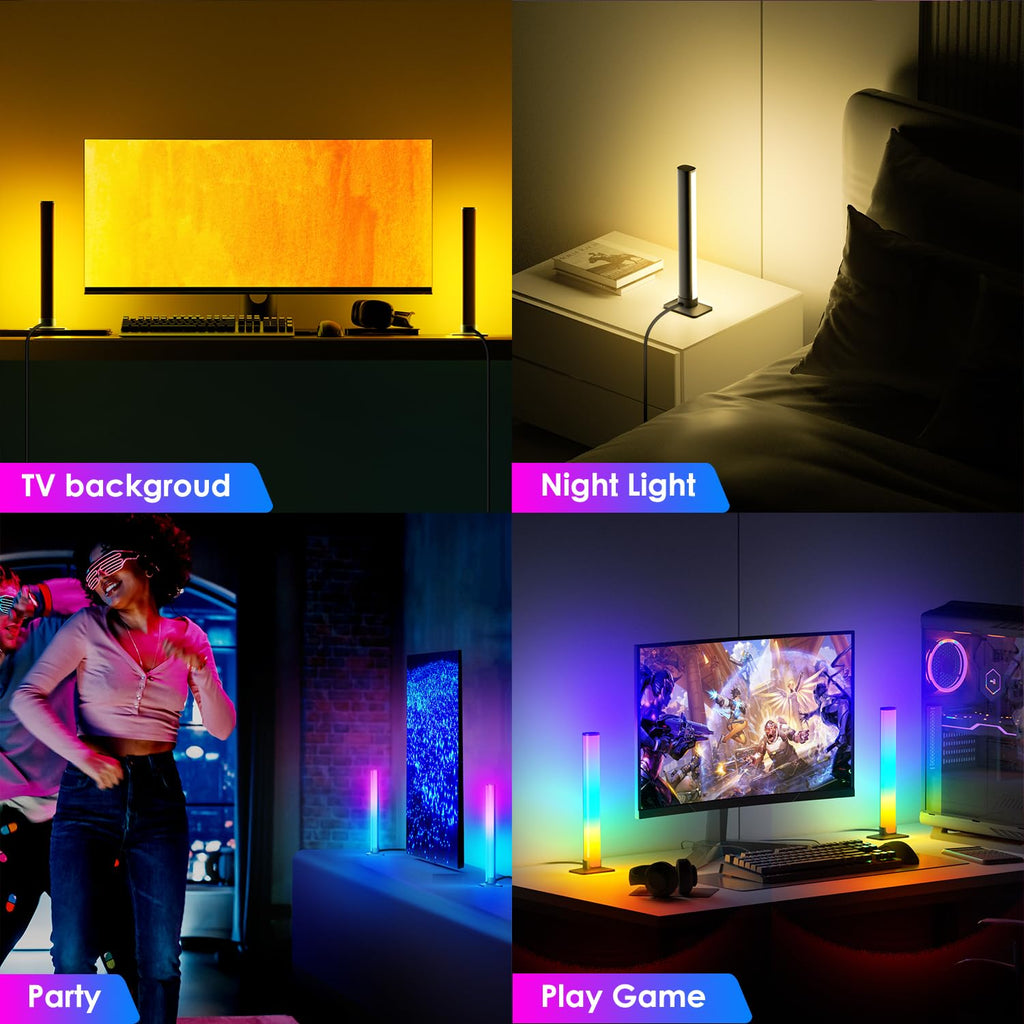 Barhootao RGB Light Bar,Smart LED Light Bar for Room,16 Million Colors,Three Control Modes,Dynamic Music Sync Mode,213 Preset Modes,USB Interface���Without Adapter���